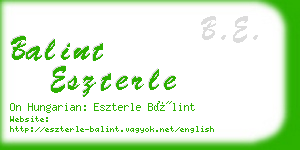 balint eszterle business card